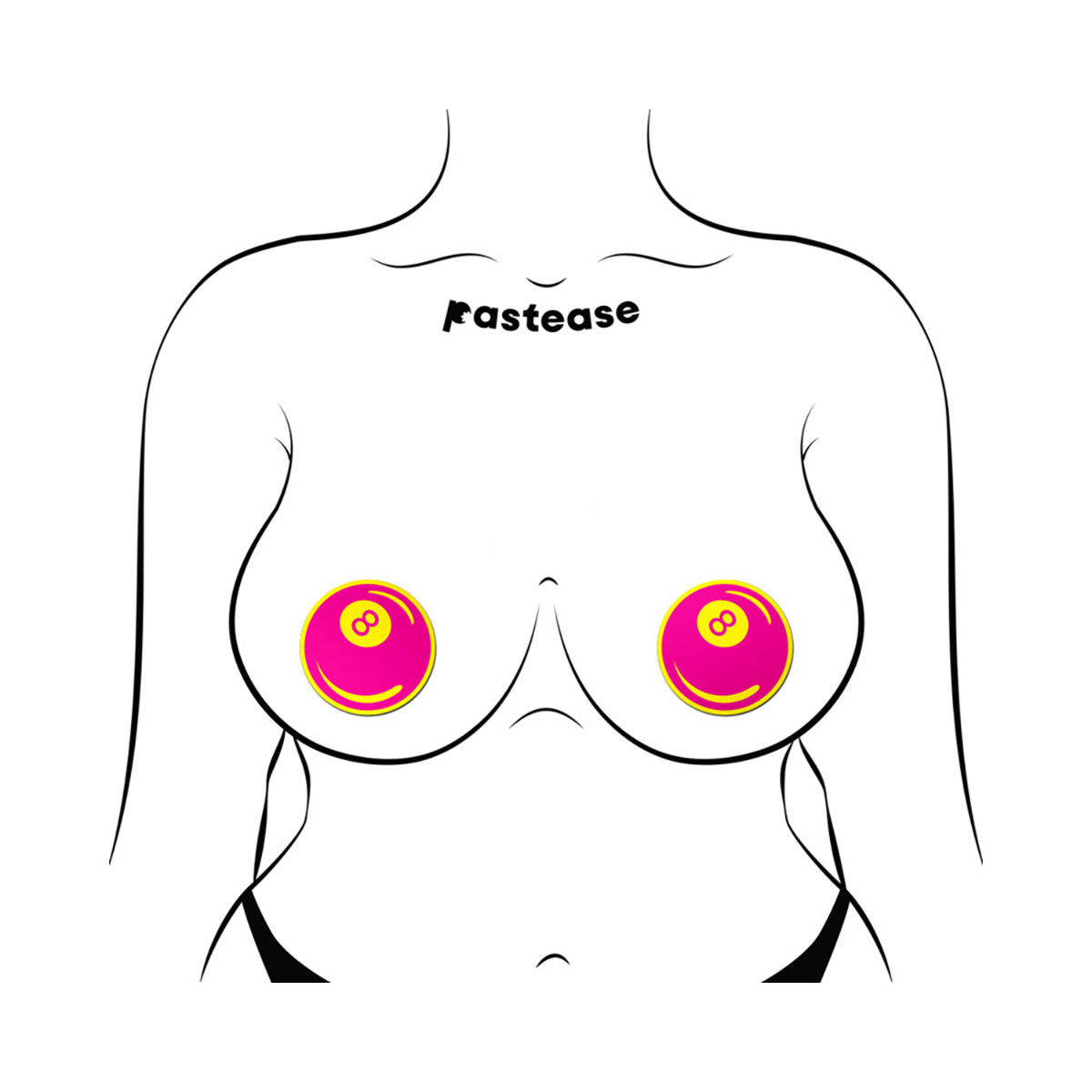 Yellow 8 Ball nipples covers by Pastease can be fun and sexy!