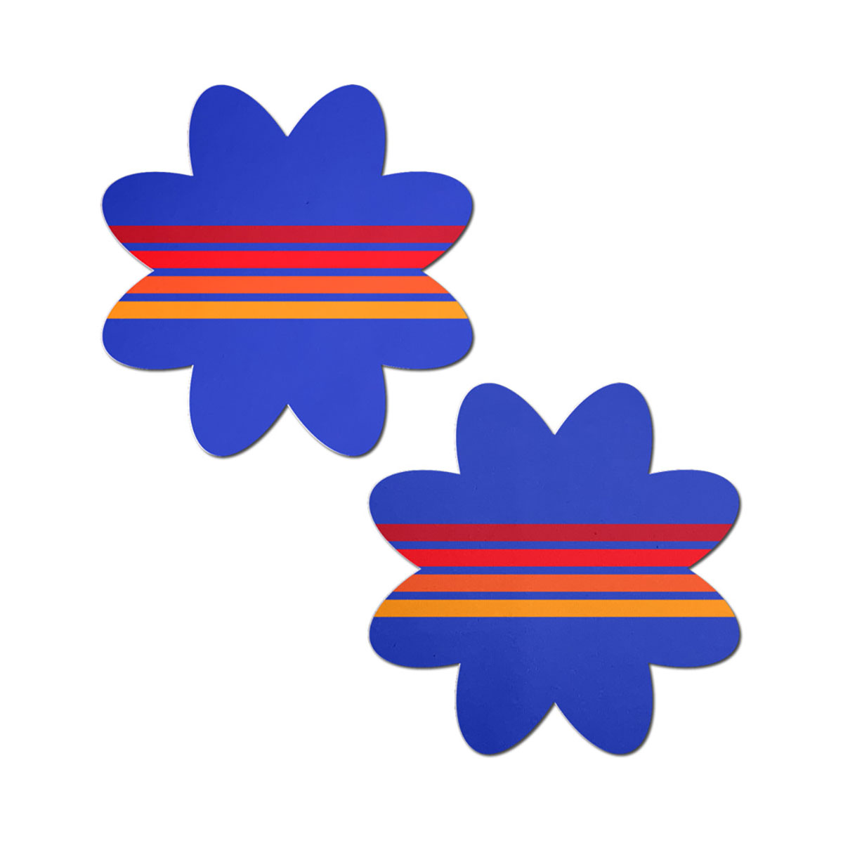 Feel sexy wearing sexy nipple covers  Vibrant Retro Stripes Blue Past! Wearing Vibrant Retro Stripes Blue Past nipples covers by Pastease can be fun and sexy!