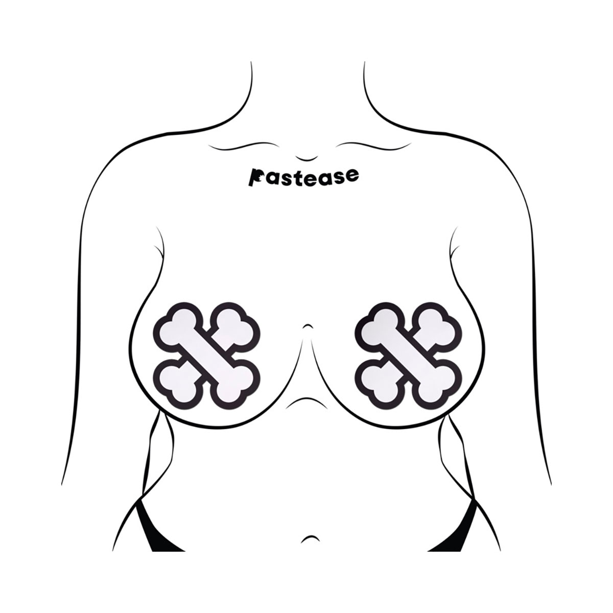 Wearing White Crossbone Breast nipples covers by Pastease can be fun and sexy!