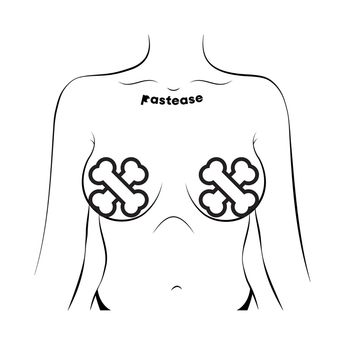 Feel sexy wearing sexy nipple covers  White Crossbone Breast! Wearing White Crossbone Breast nipples covers by Pastease can be fun and sexy!