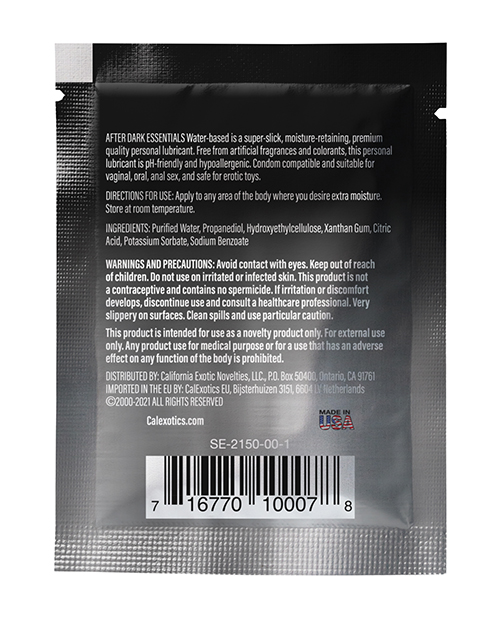 Order After Dark Essentials Water Based Personal Lubricant Sachet - .08 oz online