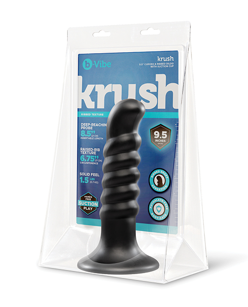 Shop b-Vibe Krush 9.5 Inch Curved & Ribbed XXL Dildo with Suction Cup online