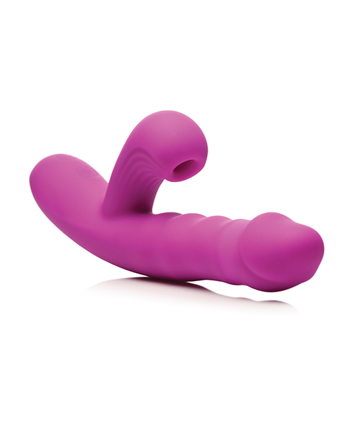 Bang! Thrusting & Sucking Rabbit Vibrator - Purple for sale