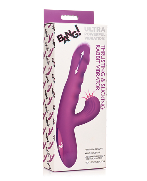 Shop Bang! Thrusting & Sucking Rabbit Vibrator - Purple online