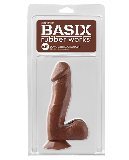Shop Basix Rubber Works 6.5" Dong w/Suction Cup - Brown online