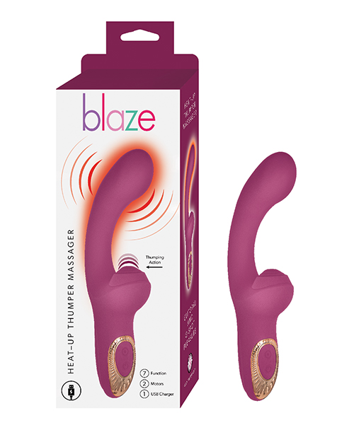Buy Blaze Heat Up Thumper Massager - Eggplant online