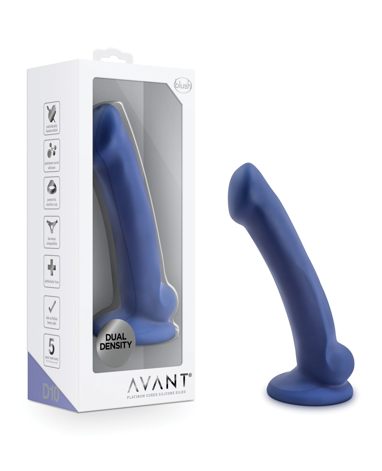 Shop Blush Avant D10 Silicone Dildo - Ergo Mini Indigo online