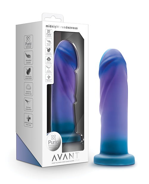 Shop Blush Avant Midnight Rendezvous Silicone Dildo - Ocean Blue online
