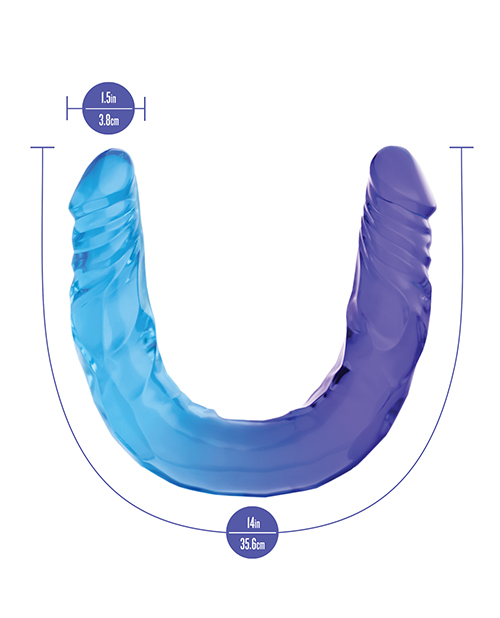 Buy B Yours Blush B Yours 14" Large Double Dong Sugar Stud - Multi Color