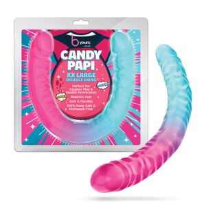 Shop Blush B Yours 18" XX Large Double Dong Candy Papi - Multi Colors online