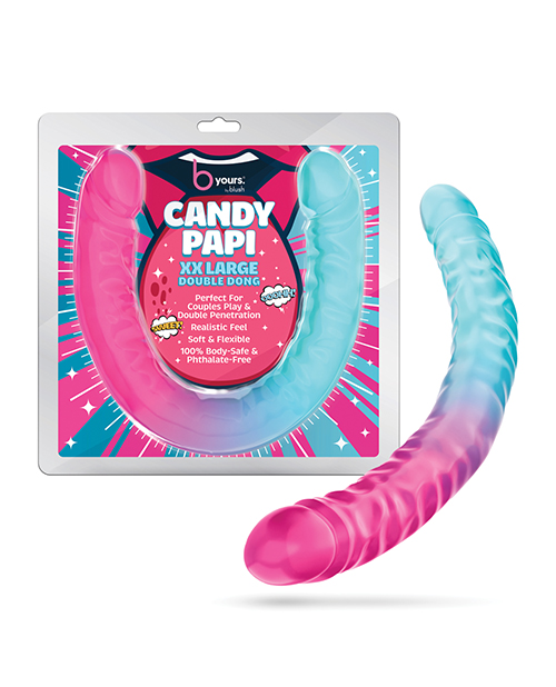 Shop Blush B Yours 18" XX Large Double Dong Candy Papi - Multi Colors online