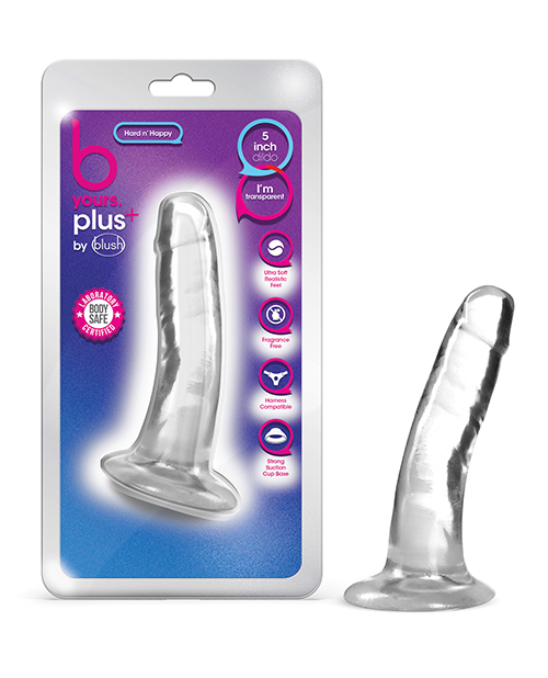 Shop Blush B Yours Plus 5" Hard n' Happy Dildo - Clear online