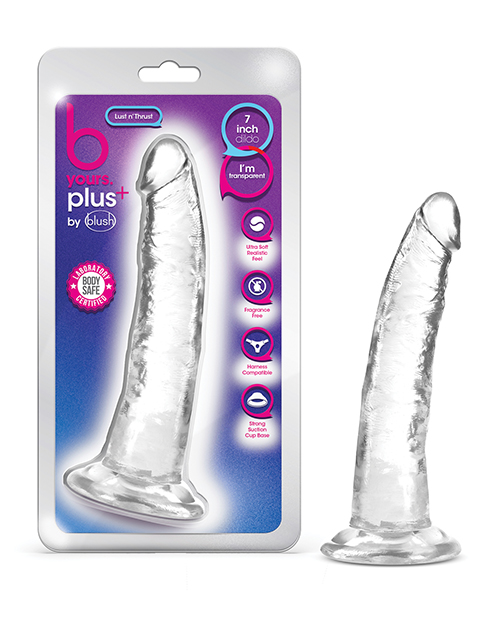 Shop Blush B Yours Plus 7" Lust n' Thrust Dildo - Clear online