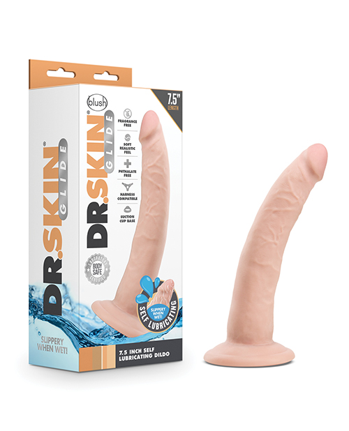 Shop Blush Dr. Skin Glide 7.5" Self Lubricating Dildo - Vanilla online