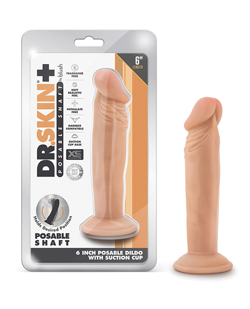 Shop Blush Dr. Skin Plus 6" Posable Dildo - Vanilla online
