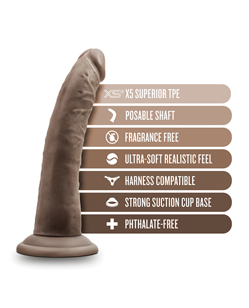 Shop Blush Dr. Skin Plus 7" Posable Dildo - Chocolate