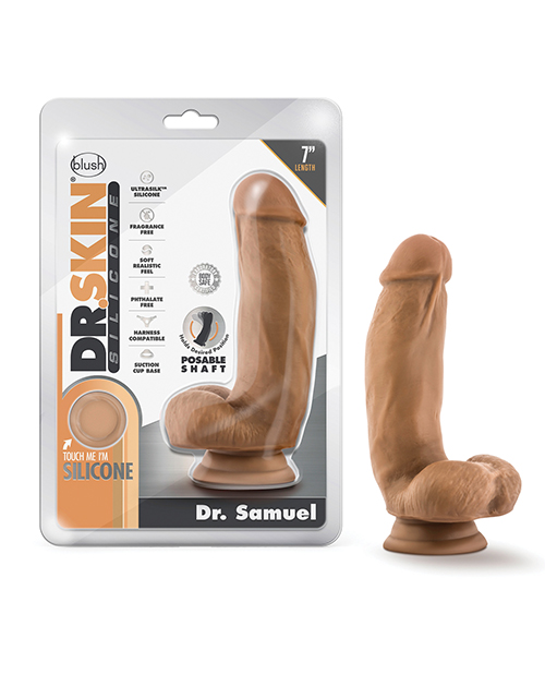 Shop Blush Dr. Skin Silicone Dr. Samuel 7" Dildo w/Balls - Mocha online