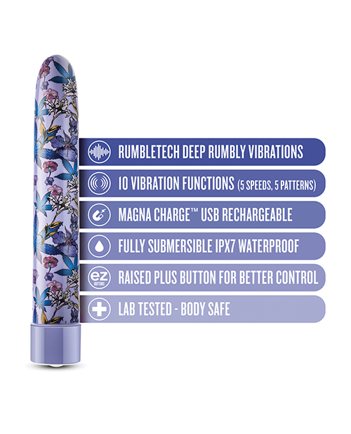 Shop Blush Limited Addiction Floradelic 7" Rechargeable Vibe - Purple