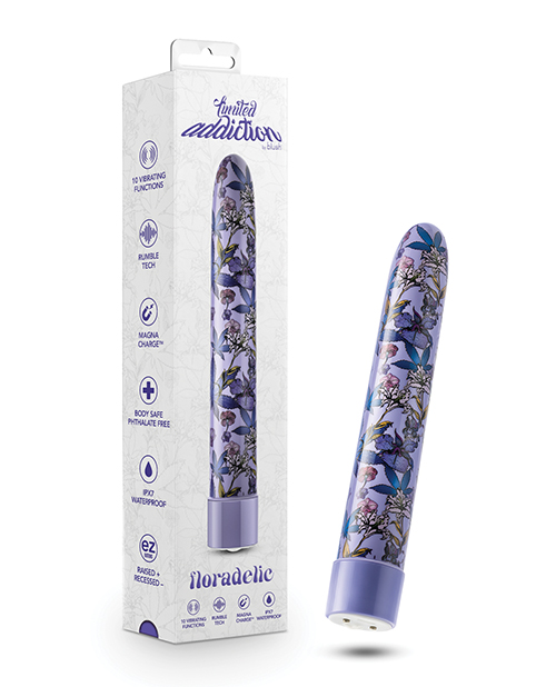 Shop Blush Limited Addiction Floradelic 7" Rechargeable Vibe - Purple online