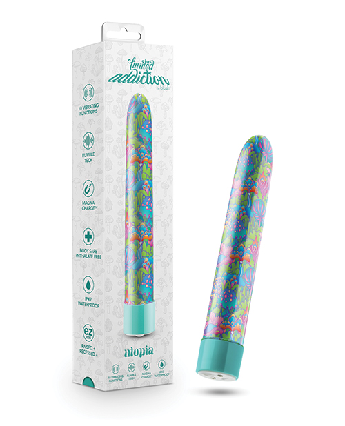 Shop Blush Limited Addiction Utopia 7" Rechargeable Vibe - Aqua online