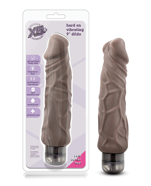Shop Blush X5 Plus Hard On Vibrating 9" Dildo - Brown online
