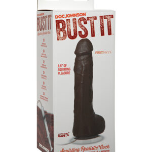 Shop Bust It Squirting Realistic Cock w/1 oz Nut Butter - Black online