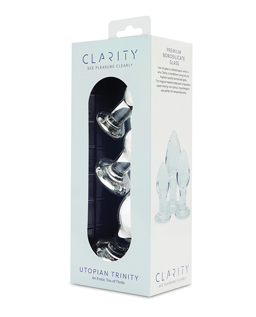 Order Clarity Glass Dildo 3 Piece Kit - Utopian Trinity online