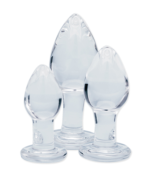 Clarity Glass Dildo 3 Piece Kit - Utopian Trinity for sale