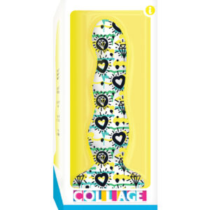 Shop Collage Diamonds & Hearts Curvy Silicone Dildo online