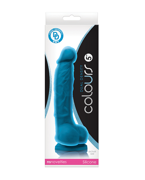 Shop Colours Dual Density 5" Dildo - Blue online