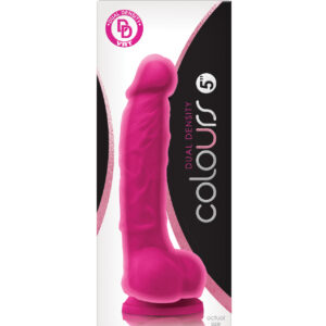 Shop Colours Dual Density 5" Dong w/Balls & Suction Cup - Pink online