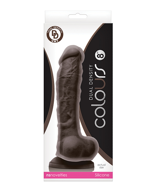 Shop Colours Dual Density 8" Dildo - Dark Brown online
