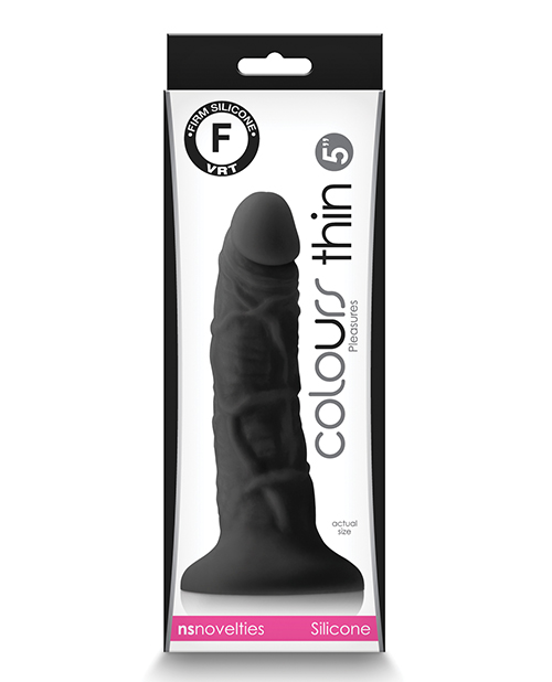 Shop Colours Pleasures 5" Thin Dildo - Black online