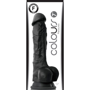 Shop Colours Pleasures 7" Dong w/Balls & Suction Cup - Black online