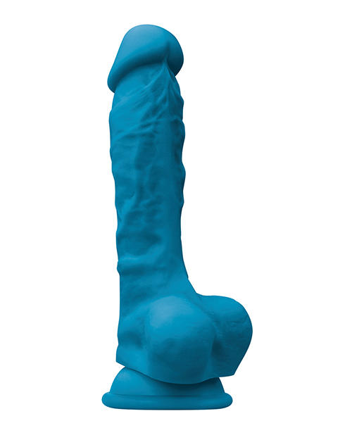 Order Colours Pleasures 7" Dong w/Balls & Suction Cup - Blue online