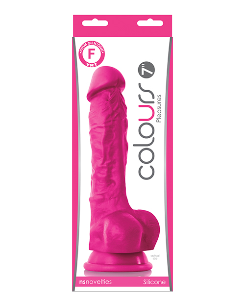 Shop Colours Pleasures 7" Dong w/Balls & Suction Cup - Pink online