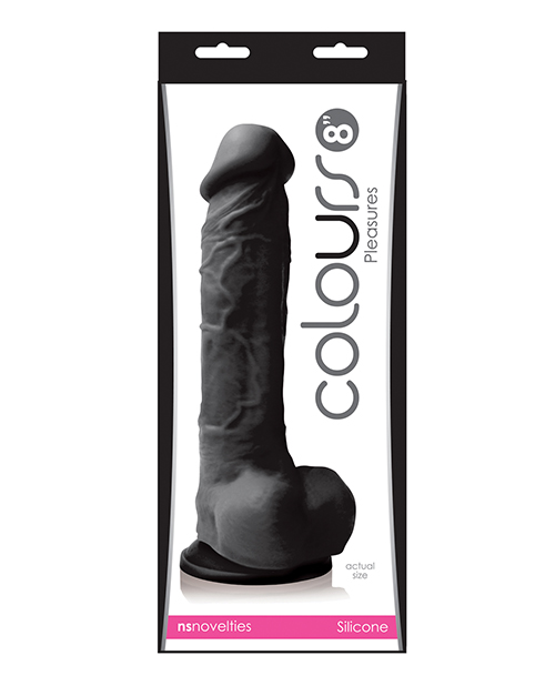 Shop Colours Pleasures 8" Dildo w/Suction Cup - Black online