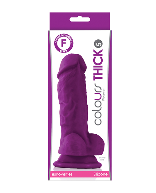 Shop Colours Pleasures Thick 5" Dildo - Purple online