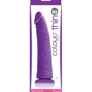 Shop Colours Pleasures Thin 8" Dildo - Purple online