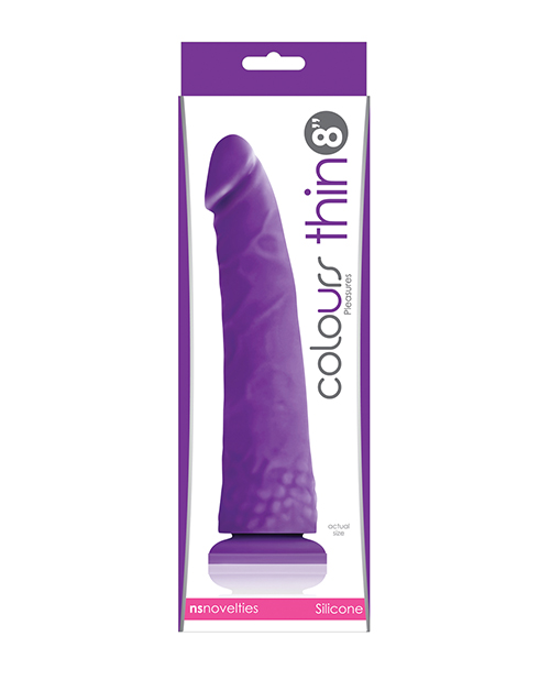 Shop Colours Pleasures Thin 8" Dildo - Purple online