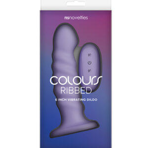 Shop Colours - Ribbed - 6" Vibrating Dildo - Purple online
