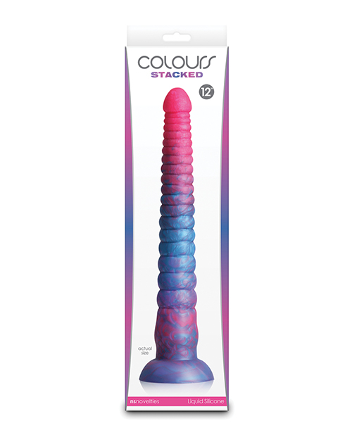 Shop Colours Stacked 12" Dildo - Pink/Blue online