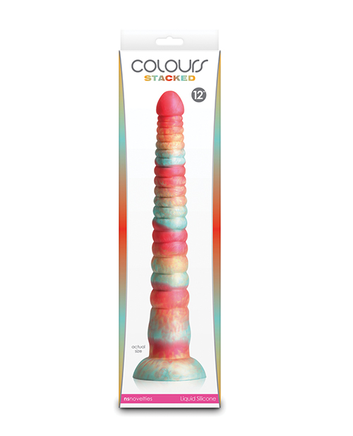 Shop Colours Stacked 12" Dildo - Red/Gold online