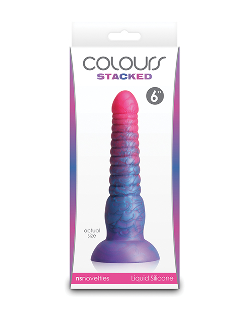 Shop Colours Stacked 6" Dildo - Pink/Blue online