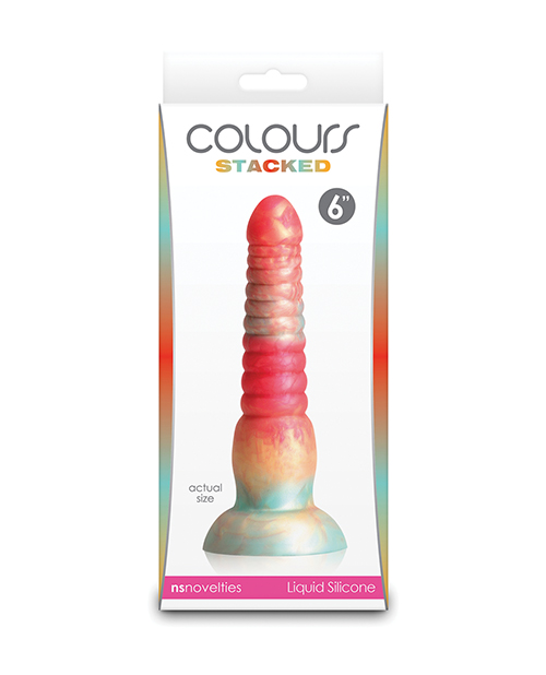 Shop Colours Stacked 6" Dildo - Red/Gold online