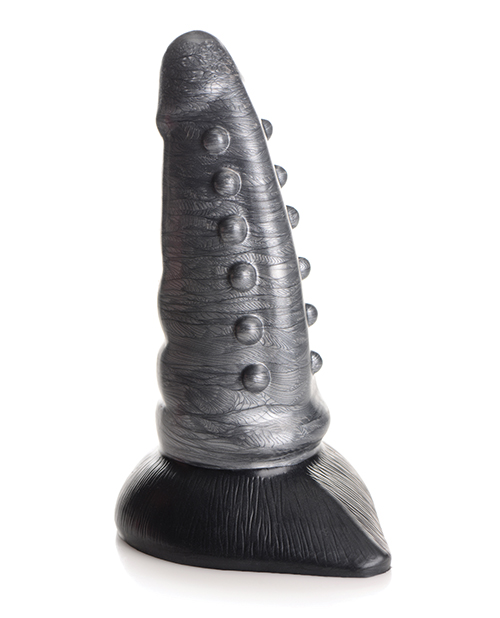 Creature Cocks Beastly Tapered Bumpy Silicone Dildo - Silver/Black for sale