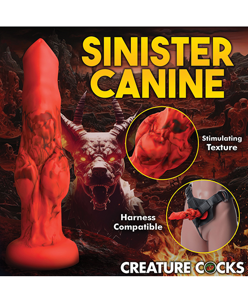 Buy Creature Cocks Fire Hound Silicone Dildo - Large Red