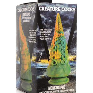 Shop Creature Cocks Monstropus Tentacled Monster Silicone Dildo - Green/Yellow online