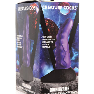 Shop Creature Cocks Orion Invader Veiny Space Alien Silicone Dildo - Purple/Black online