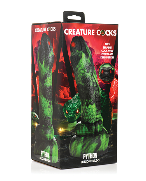 Shop Creature Cocks Python Silicone Dildo - Black/Green online